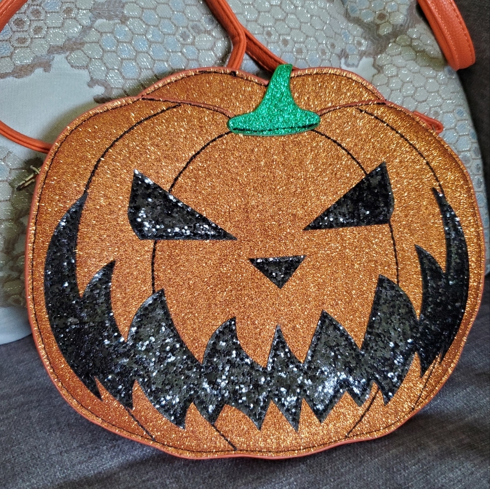 Sleepyville Critters Two Faced Jack-o'-Lantern Crossbody Handbag